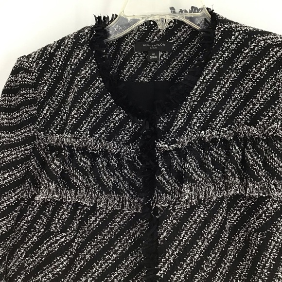 Ann Taylor Women’s Ruffled Peplum Fringe Jacket Blazer Business Career Size 12P - Picture 3 of 9